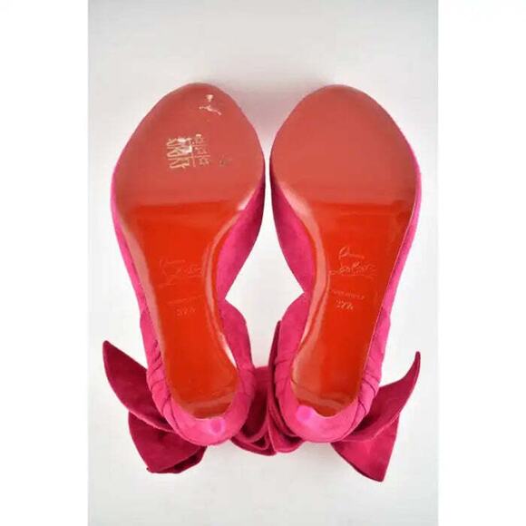 Christian Louboutin Rabakate Alta 120 Bomba Pink Suede Platform Heel Pump 37.5 - Picture 12 of 12